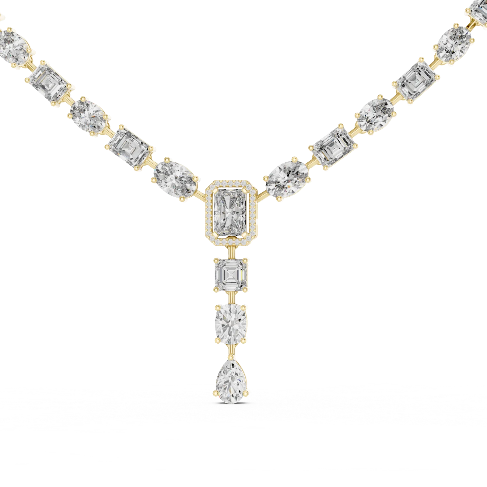 Diamond Solitaire Statement Necklace 21.18 Carat