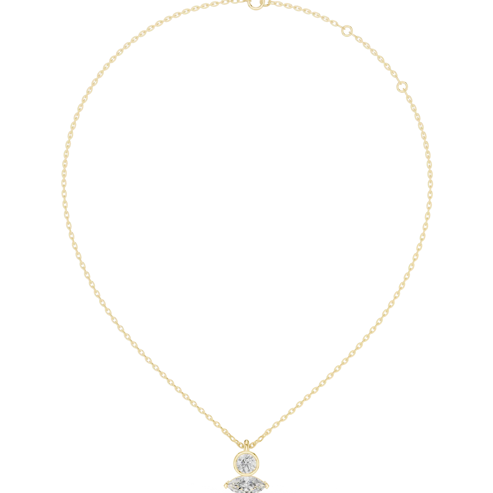 Diamond Solitaire Statement Necklace 0.11 Carat