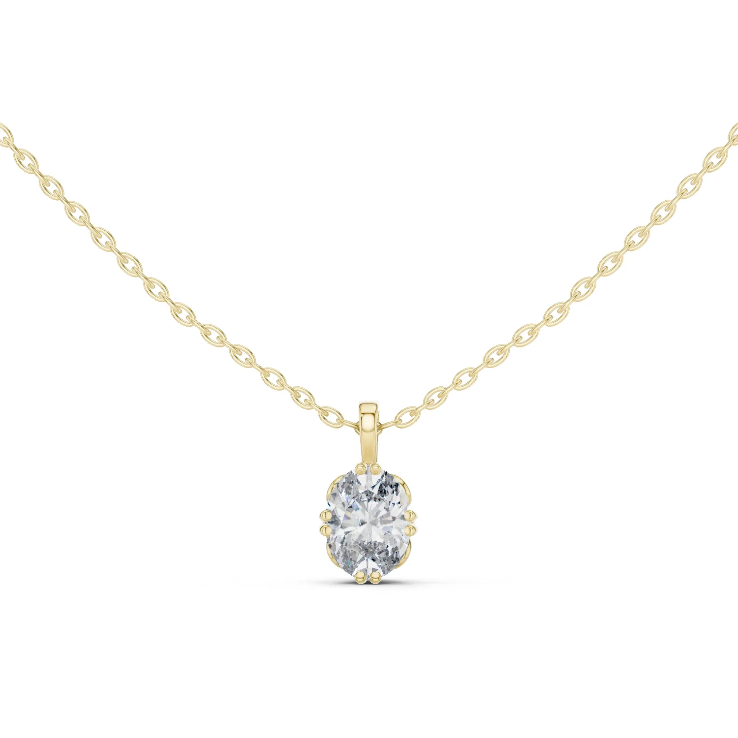 Diamant Oval Solitär Halskette 1.00 Karat