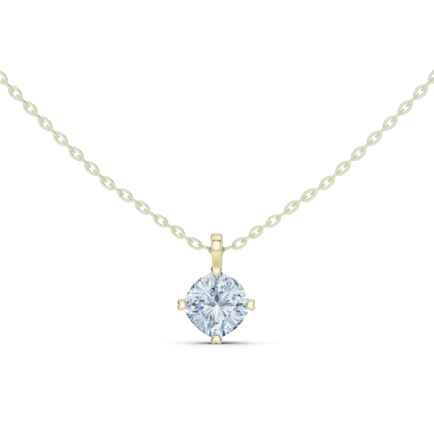 Diamante Cojín Solitario Collar 1.00 Quilates