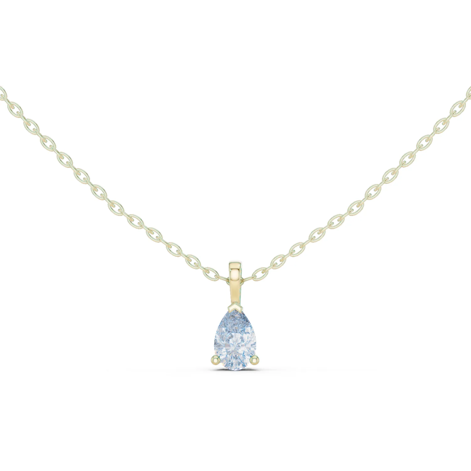 Diamante Pera Solitario Collar 0.75 Quilates