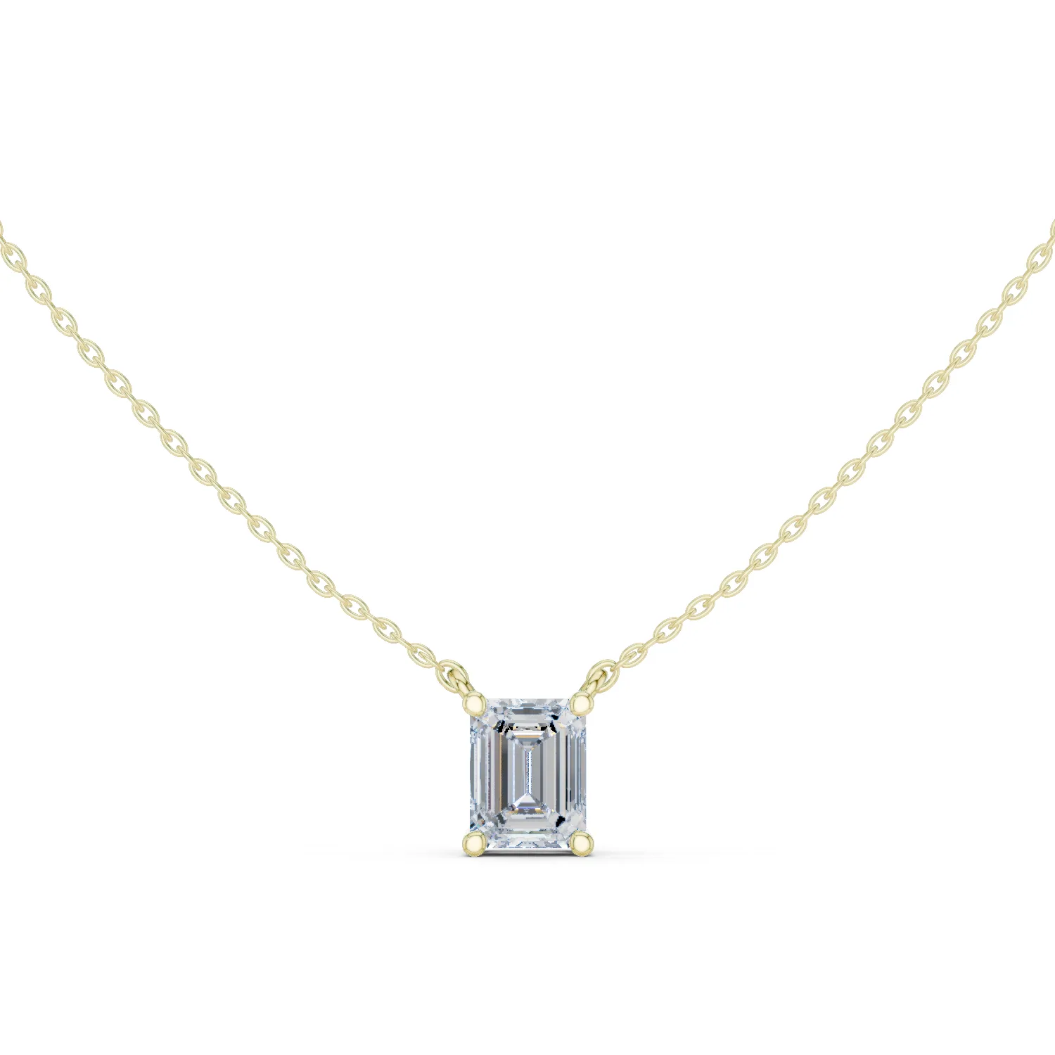 Diamant Smaragdschliff Solitär Halskette 2.50 Karat