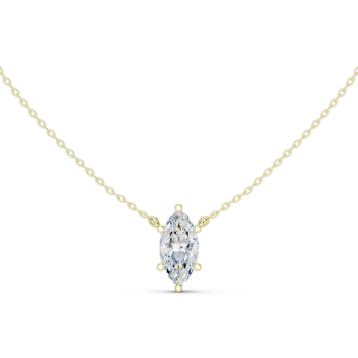 Diamant Marquise Solitär Halskette 2.50 Karat