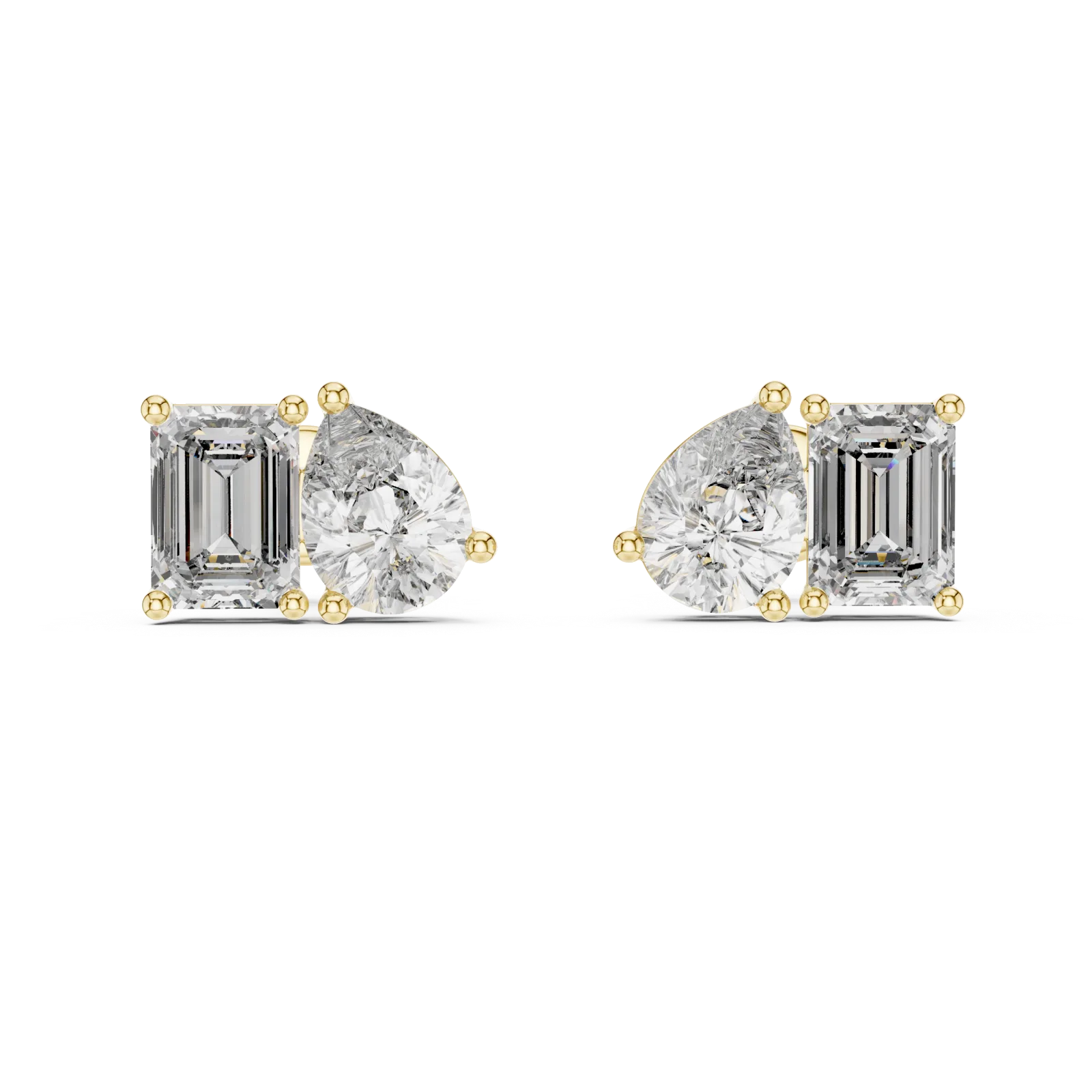 Diamante Talla Esmeralda Pendientes 3.60 Quilates