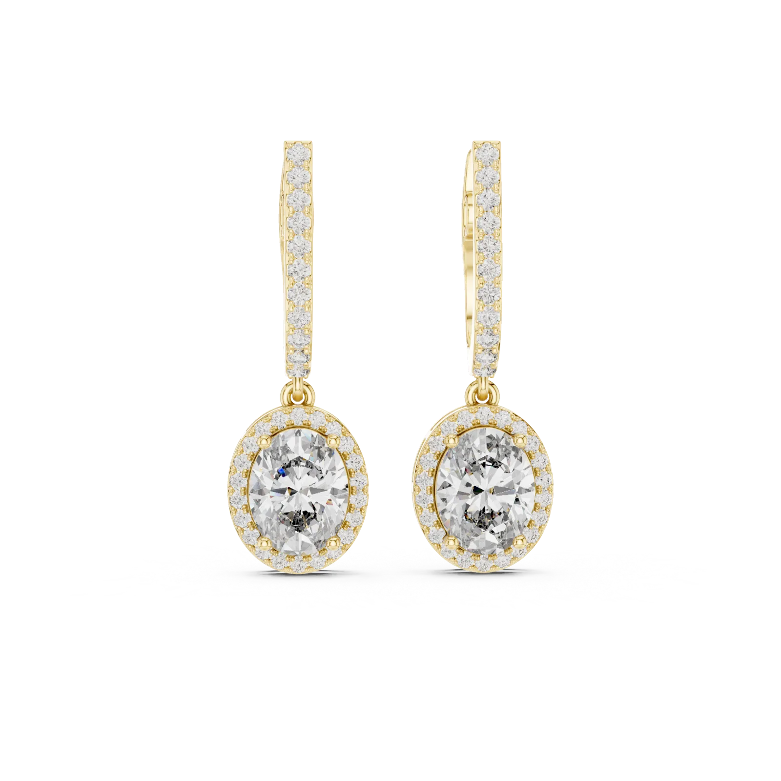 Diamant Oval Ohrringe 4.02 Karat