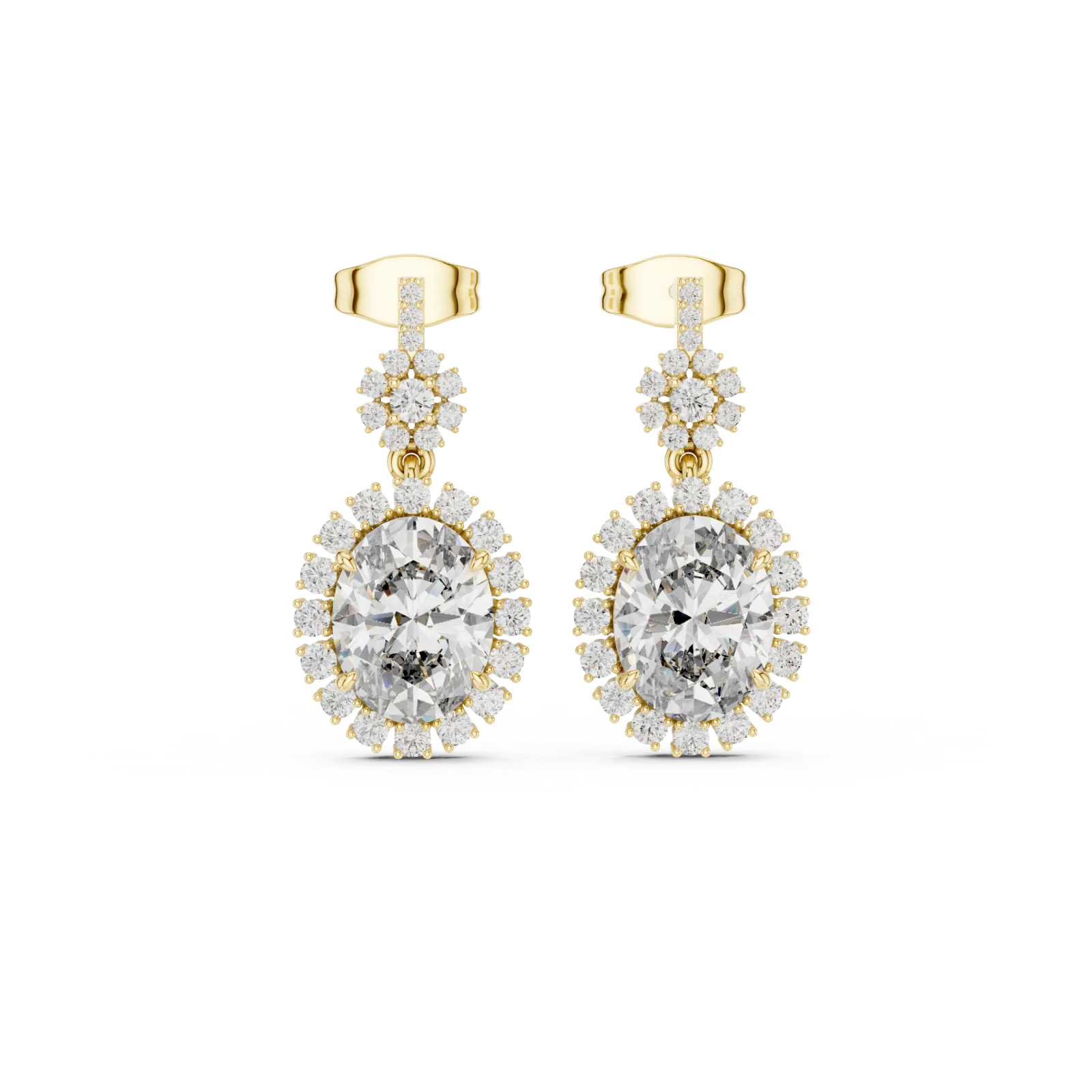Pırlanta Oval Küpe 3.99 Karat