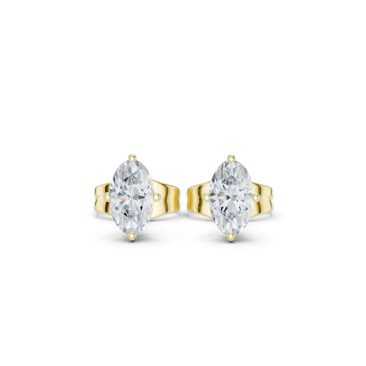 Pırlanta Oval Tektaş Küpe 0.50 Karat