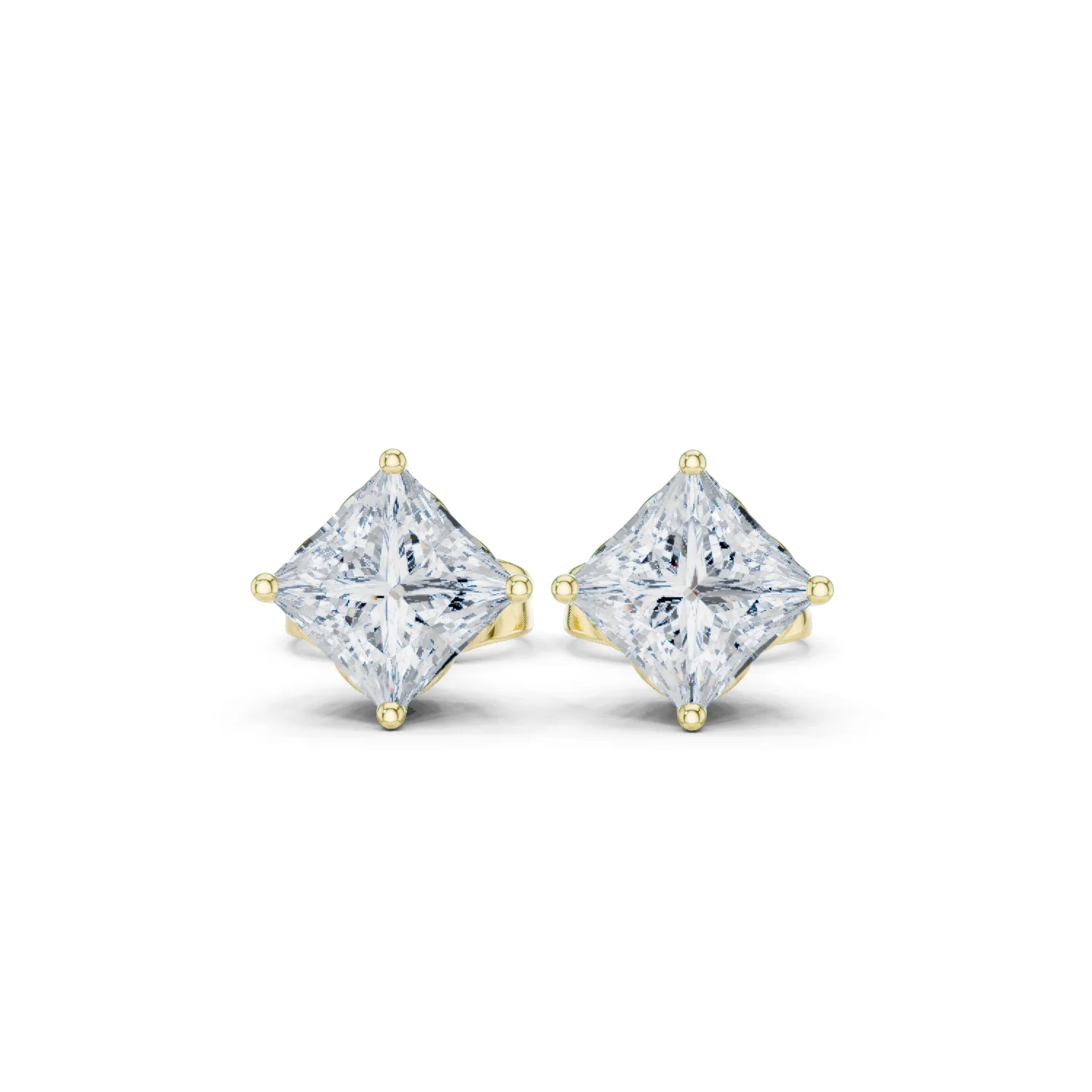 Diamant Prinzess Solitär Ohrringe 1.00 Karat